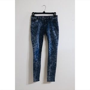 Patterned Blue Super Skinny Jeans